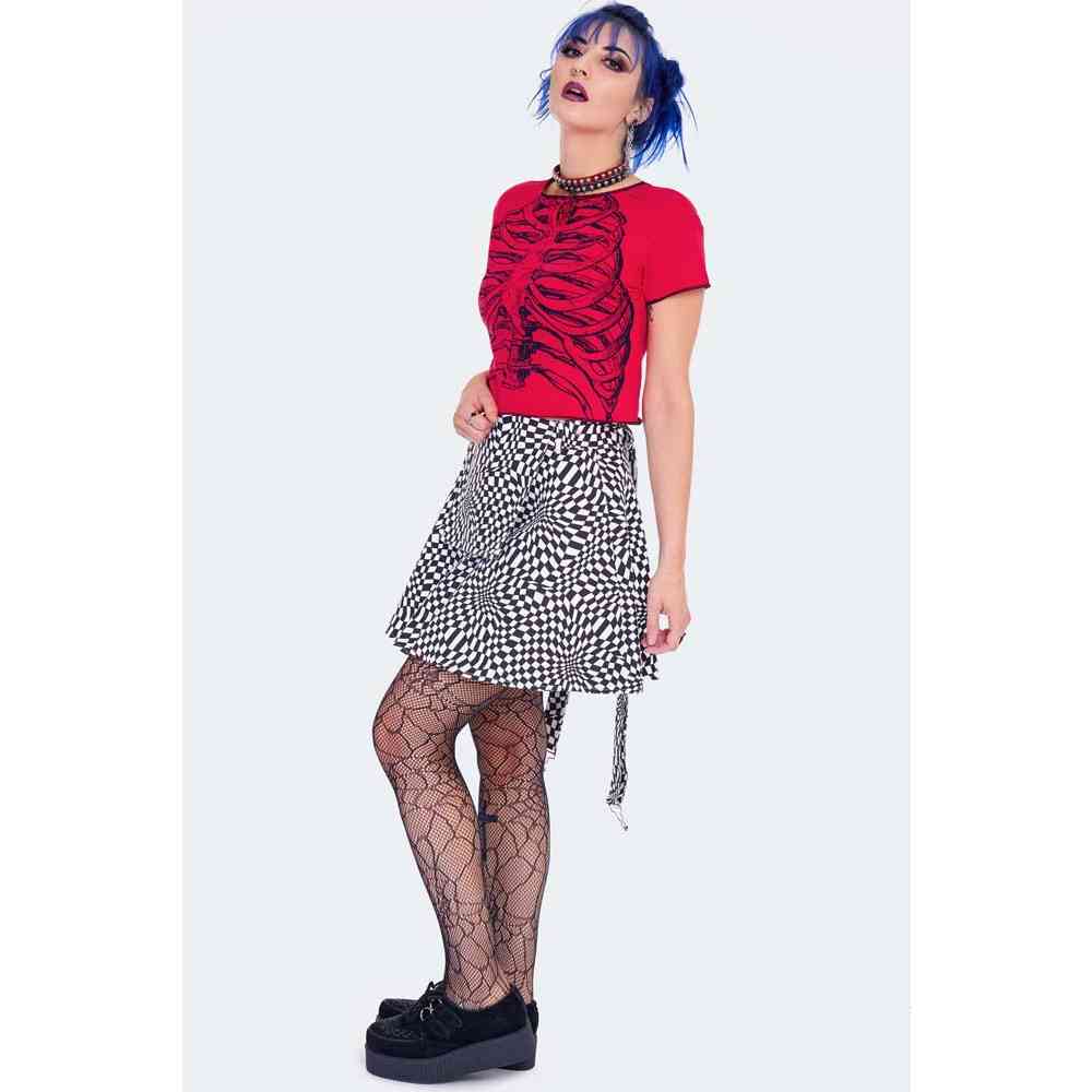 Jawbreaker - Ribs Printed Cropped Dames T-shirt - Rood
